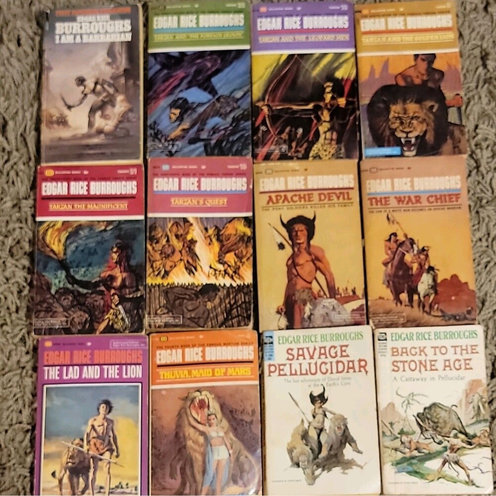 Edgar Rice Burroughs Vintage Book Lot 12 Tarzan, Thuvia & LAD AND THE LION